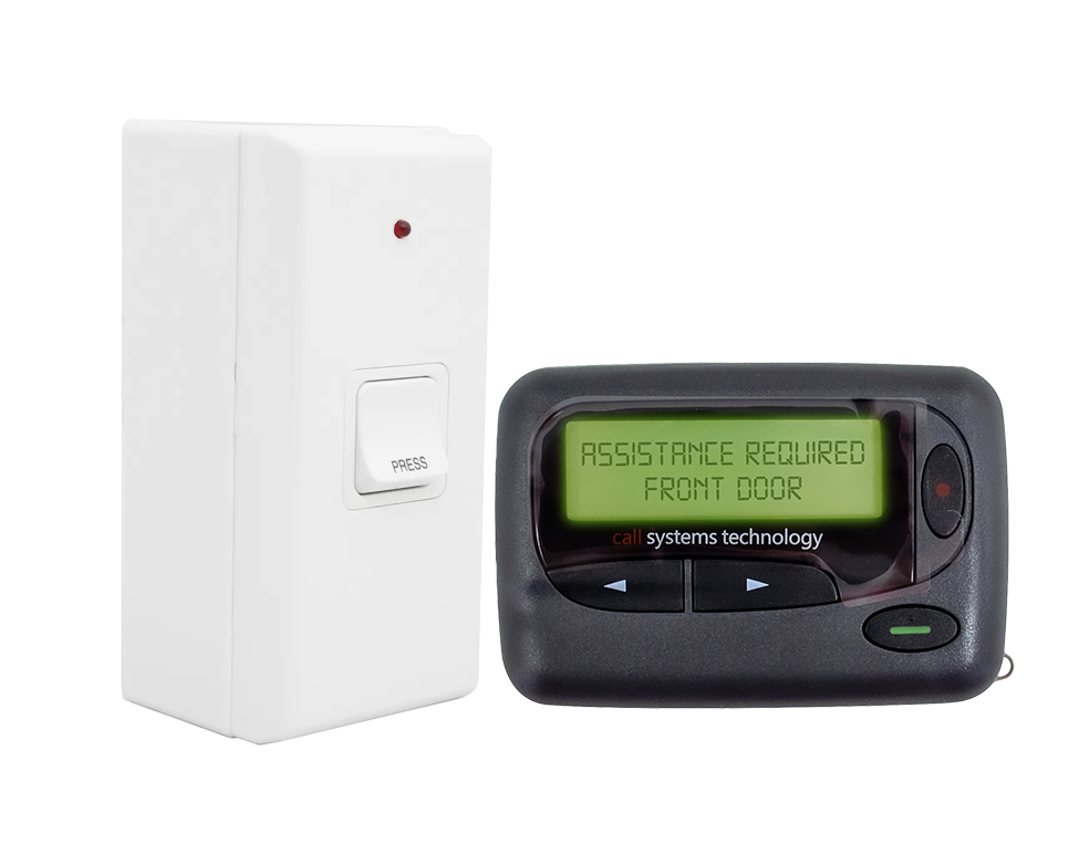 Doorbell push button system with Pager