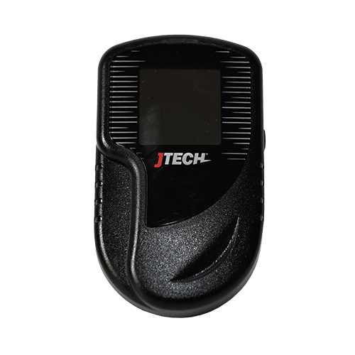 A black JTECH SmartCall Alert Pager with an LCD screen and multiple buttons for communication.