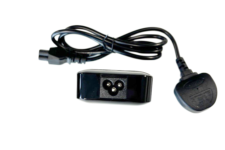 Short side view of a power port